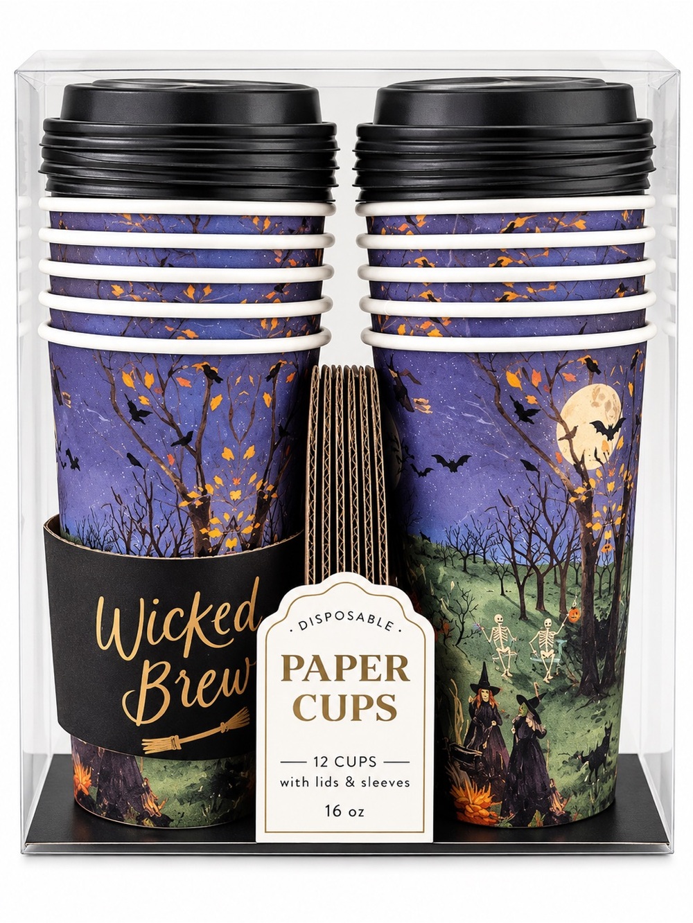 Halloween Disposable Paper Cups - 16 oz